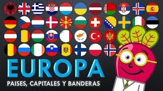 EUROPA 🌍 Paises y Capitales Banderas del Mundo [upl. by Sinylg]