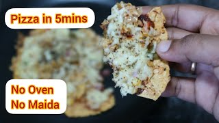 Pizza in 5 mins  No Maida  No Oven  Easy Pizza Recipes [upl. by Aicirtap]