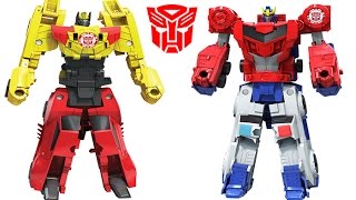 Transformers Robots Combiner Force Optimus Prime Strongarm Primestrong Sideswipe Bumblebee Beeside [upl. by Patin]