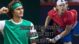 Alexander Zverev Vs Denis Shapovalov  Laver Cup 2017 Highlights HD [upl. by Tonkin]