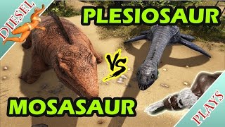 ARK HAPPENED  MOSASAUR VS PLESIOSAUR [upl. by Enelam53]