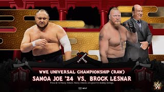 WWE 2K24  Samoa Joe vs Brock Lesnar wPaul Heyman  WWE Universal Championship Match  PS5 [upl. by Stacia]