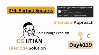 Leetcode Daily Challenge 279  Perfect Squares [upl. by Lyj675]
