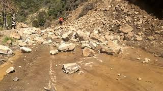 Topanga Canyon Landslide Post Storm Update  More Boulders and trees fell on Road [upl. by Ennaed331]