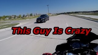 INSANE DRIVER CHASES MOTORCYCLES [upl. by Liederman650]