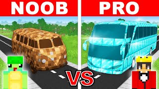 NOOB vs PRO BUS House Build Challenge in Minecraft [upl. by Anailuy]