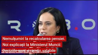 Nemulțumiri la recalcularea pensiei Noi explicații la Ministerul Muncii [upl. by Yrrol36]