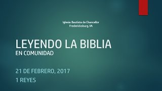 1 Reyes Leyendo la Biblia en Comunidad [upl. by Vashti]