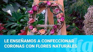 Le enseñamos a confeccionar coronas con flores naturales [upl. by Novhaj]