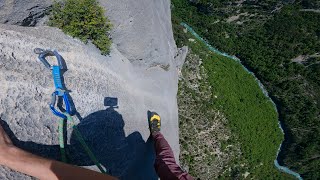 Grande Voie escalade  Gorges du Verdon  Pichenibule 200m 7b 6b obl  Avec guide [upl. by Parrisch]