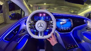 2022 Mercedes 760HP EQS53 AMG NIGHT DRIVE New EQS53 POV Interior Ambiente Drive [upl. by Fritzie867]