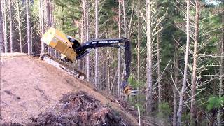 Tigercat LS855C Tractionline on Extreme Steep Slope Logging [upl. by Annasor]