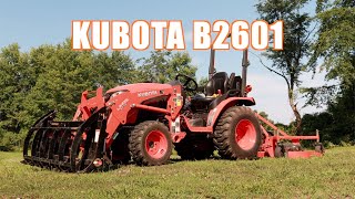 20 Kubota B2601 Compact Tractor Pros Cons and 65 Hour Review [upl. by Coretta]