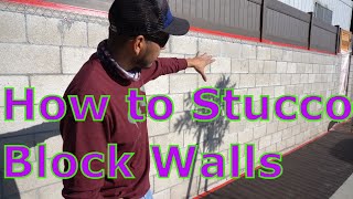 How to stucco a cinder block wall for a smooth finish part 1 [upl. by Sal]