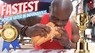 FASTEST Hoagie Eater in Indianapolis  Hoagies amp Hops  Hoagie Contest 2023 [upl. by Teerell]