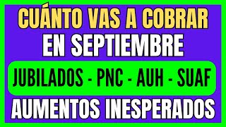 🚨 AUMENTO por IPC a JUBILADOS y PENSIONADOS de ANSES en SEPTIEMBRE ¿HABRÁ BONO ✚ AUH PNC y SUAF [upl. by Haissi]