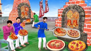 Brick Tandoor Oven Chicken Mutton Pizza Cooking Recipe Street Food Hindi Kahaniya Moral Stories [upl. by Cinda]