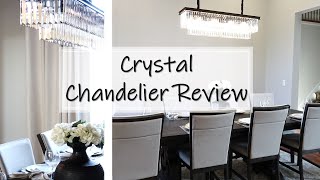 Dining Room Makeover  RH Odeon Crystal Chandelier Dupe  Meelighting Review  Amazon Chandelier [upl. by Isak51]