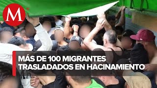 Localizan a 123 migrantes hacinados dentro de un camión en Pijijiapan Chiapas [upl. by Arekat]