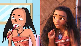 Moana Fight Scene Funny Drawing Meme  Try Not to Laugh 😂 [upl. by Jessi665]