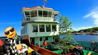 By ferry Koidulaquot to the island of Lake Peipsi Piirissaar 👋😊🌊🌞 Estonia [upl. by Annoynek407]