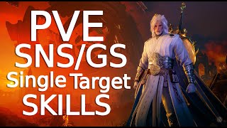 Throne and Liberty SNSGS Single target skills PVE rotations amp dungeon boss [upl. by Nodnol]