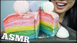 ASMR CREPE CAKE  Homemade SOFT STICKY EATING SOUNDS NO TALKING  SASASMR [upl. by Nsaj]