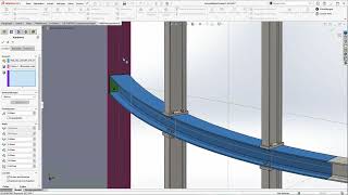 Creating curved beams in SolidSteel parametric for SOLIDWORKS and adding typical steel connections [upl. by Ramyar]