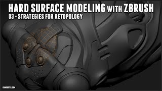 Hard Surface Modeling with Zbrush Part 3 Ch 03 Strategies for Retopology [upl. by Anoif246]