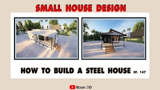 Steel House Design Ep 147 budget house 2 bedroom [upl. by Anasus]