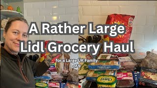 A Rather Large Lidl Grocery Haul£220 For A Large UK Family Of 9Some Christmas Groceries included [upl. by Annaehr]