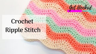 Crochet Ripple Stitch  BEGINNER  EASY [upl. by Ramin]