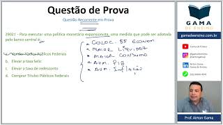 QUESTÃO 29021  POLÍTICA MONETÁRIA CPA20 CEA AI ANCORD [upl. by Otcefrep]