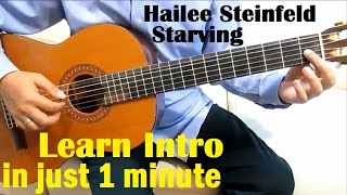 Hailee Steinfeld amp Grey ft Zedd Starving Guitar Tutorial Intro  Guitar Lessons for Beginners [upl. by Sucy]