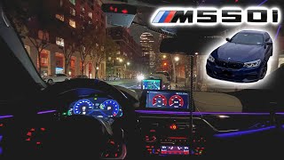 BMW M550I NIGHT POV DRIVE  NEW YORK CITY [upl. by Janiuszck]