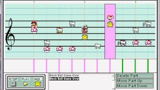 Kirbys Block BallGame Over Mario Paint Composer [upl. by Cohe]