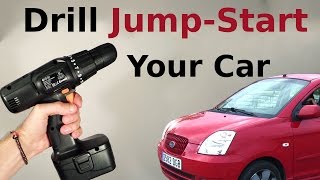 Jump  Start Your Car Using a Battery from the Drill [upl. by Paradies]