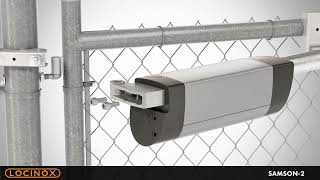 Locinox  Samson2 Gate Closer Chainlink Installation Movie [upl. by Fitzger]