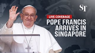 LIVE Pope Francis arrives in Singapore [upl. by Locin333]