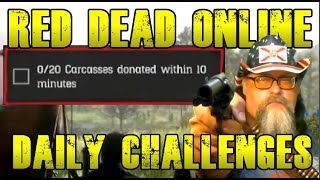 Red Dead Online 20 Carcasses in 10 minutes Easy How to Daily Challenge [upl. by Laurella]