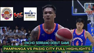 Encho Serrano debut game Pampanga VS Pasig City Highlights in MPBL 2023 regular season mpbl [upl. by Kcam]