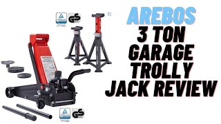 Arebos Garage Jack And Axle Stands Lifting Capability 3 Tons [upl. by Marrilee]