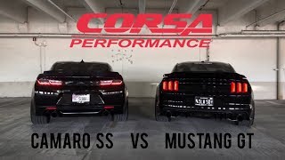 Camaro SS vs Mustang GT  Corsa Extreme exhaust comparison [upl. by Witte]