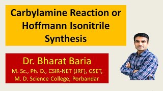 Carbylamine reaction with mechanism including reduction and hydrolysis reaction of isonitrie [upl. by Francesca]