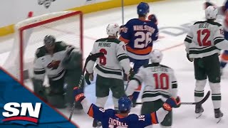 Islanders Oliver Wahlstrom Gets Crafty With A Quick Change Of Direction And Snipe [upl. by Hildebrandt]