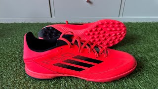 Adidas F50 League Turf Shoes Review  On Feet amp Unboxing ASMR 4K [upl. by Illil]