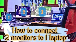 How to Connect 2 Monitors to One Laptop  Using UGREEN USBC Multifunction Adapter  Setup Guide [upl. by Esille517]