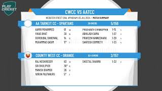 MCA  West  T20  Div B  Rd13 CountyWestCCOrange v AATarneitCCSpartans [upl. by Amada566]