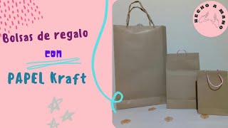 Bolsas de regalo con papel kraft  DIY  Manualidades [upl. by Attela]