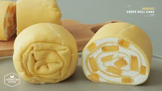 망고 크레이프 롤케이크 만들기  Mango Crepe Roll Cake Recipe  Cooking tree [upl. by Rasaec]